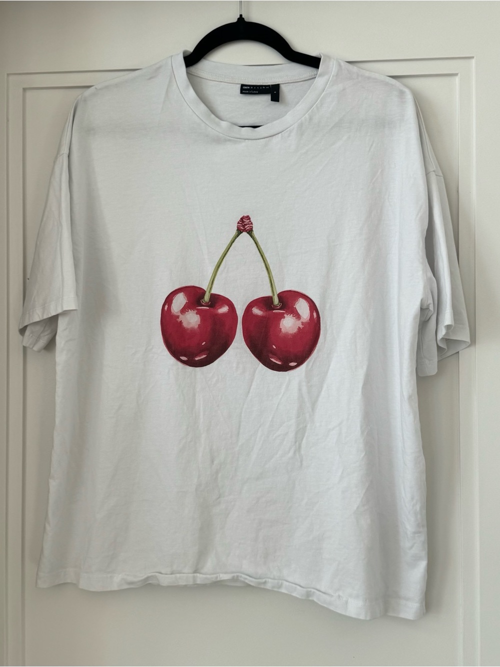 ASOS White Tee with Red Cherry Graphic